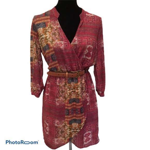 Forever 21 Contemporary Aztec Wrap Dress - Picture 2 of 8